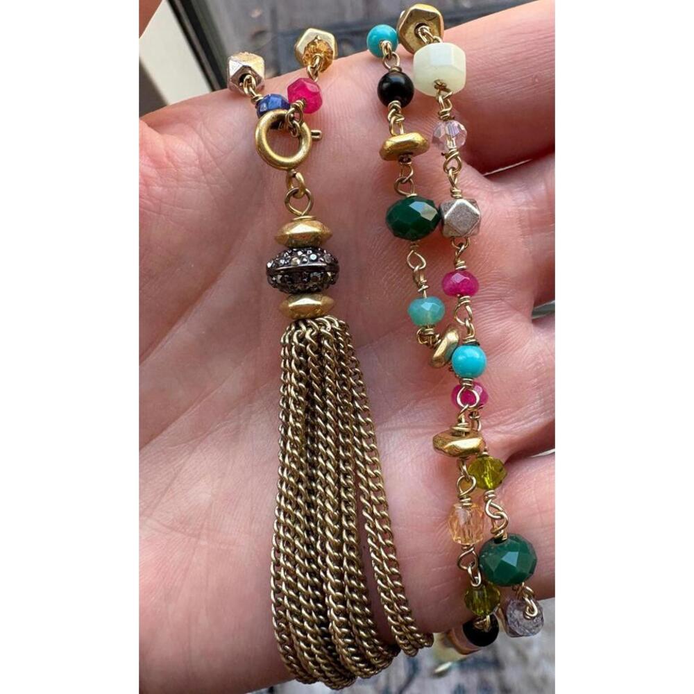Gitane Tassel Retired Stella and Dot Rosary Style Necklace - Picture 4 of 6